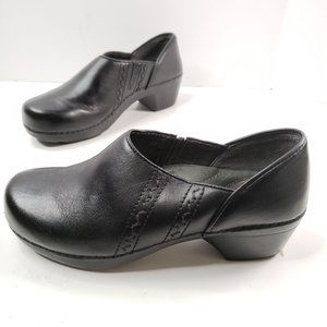 Dansko Slip On Comfort Shoes Black Leather Professional Clog Loafer Shoe